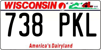 WI license plate 738PKL