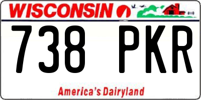 WI license plate 738PKR