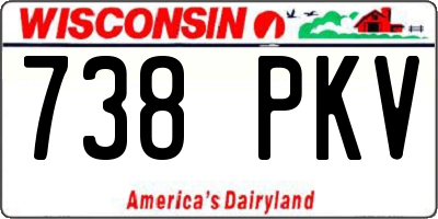 WI license plate 738PKV