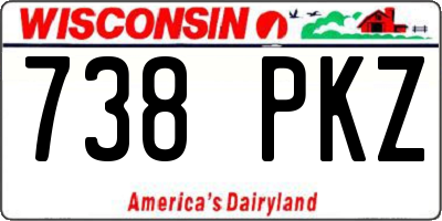 WI license plate 738PKZ
