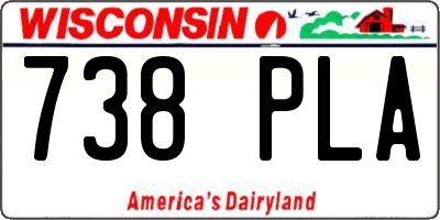 WI license plate 738PLA