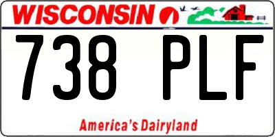 WI license plate 738PLF