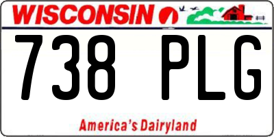 WI license plate 738PLG