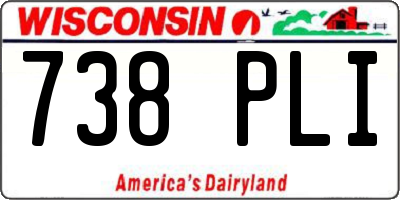 WI license plate 738PLI