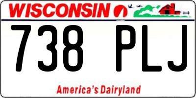 WI license plate 738PLJ