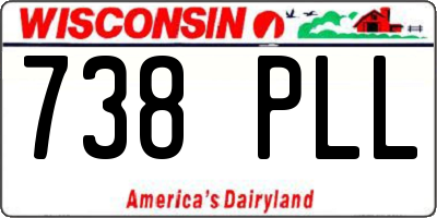WI license plate 738PLL