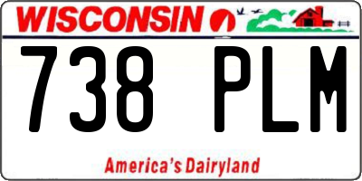 WI license plate 738PLM