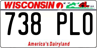 WI license plate 738PLO