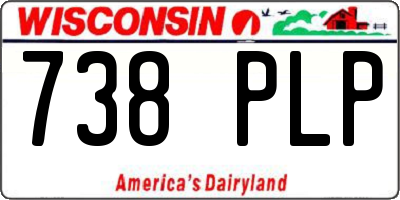 WI license plate 738PLP