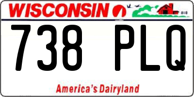 WI license plate 738PLQ