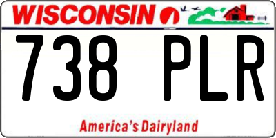 WI license plate 738PLR