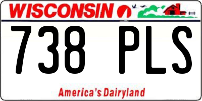 WI license plate 738PLS