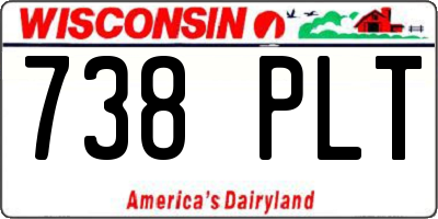 WI license plate 738PLT