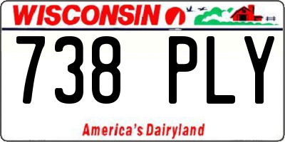 WI license plate 738PLY