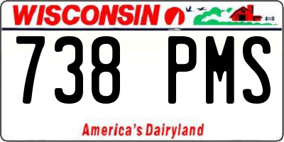 WI license plate 738PMS