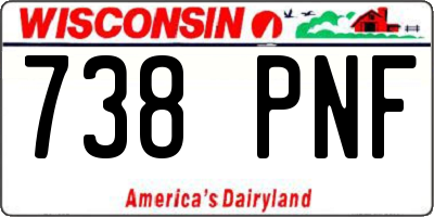 WI license plate 738PNF