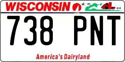 WI license plate 738PNT