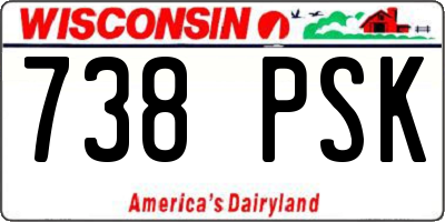 WI license plate 738PSK