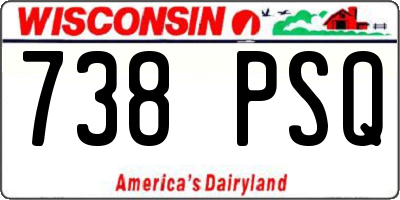 WI license plate 738PSQ