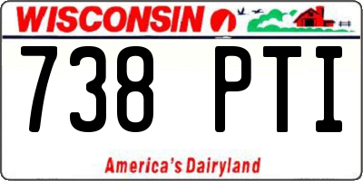 WI license plate 738PTI
