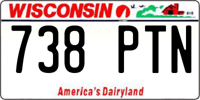 WI license plate 738PTN