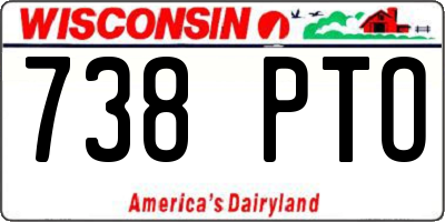 WI license plate 738PTO