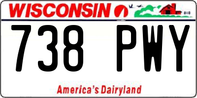 WI license plate 738PWY