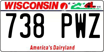 WI license plate 738PWZ