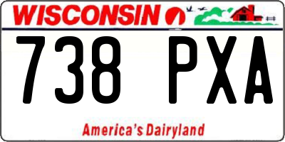 WI license plate 738PXA
