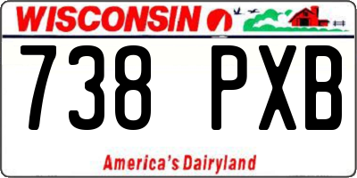 WI license plate 738PXB