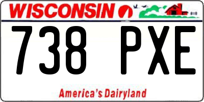 WI license plate 738PXE
