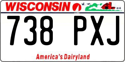 WI license plate 738PXJ