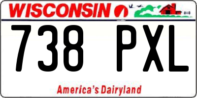 WI license plate 738PXL