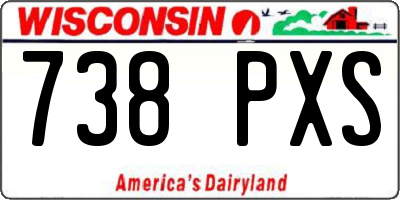 WI license plate 738PXS