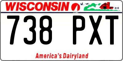 WI license plate 738PXT