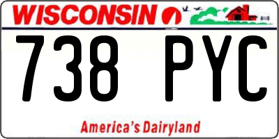 WI license plate 738PYC
