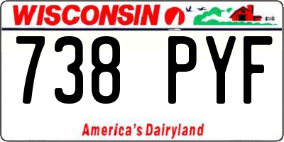 WI license plate 738PYF