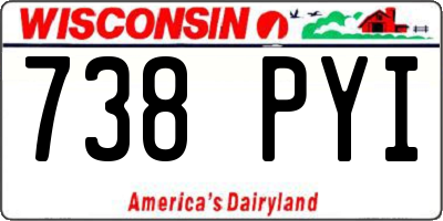 WI license plate 738PYI
