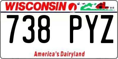WI license plate 738PYZ