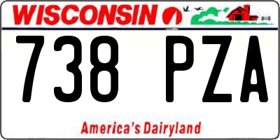 WI license plate 738PZA