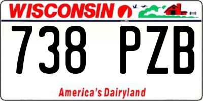 WI license plate 738PZB