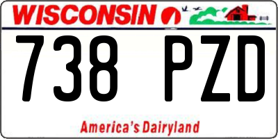 WI license plate 738PZD
