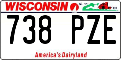 WI license plate 738PZE