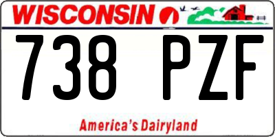 WI license plate 738PZF