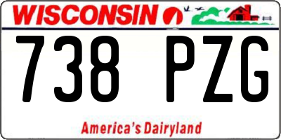 WI license plate 738PZG