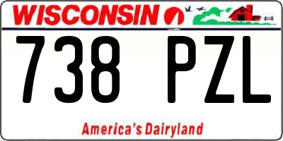 WI license plate 738PZL