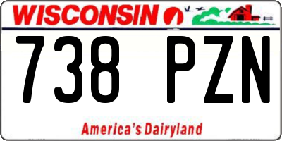 WI license plate 738PZN