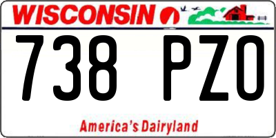 WI license plate 738PZO