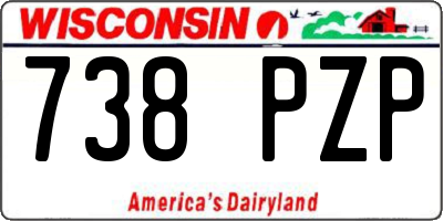 WI license plate 738PZP