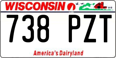 WI license plate 738PZT